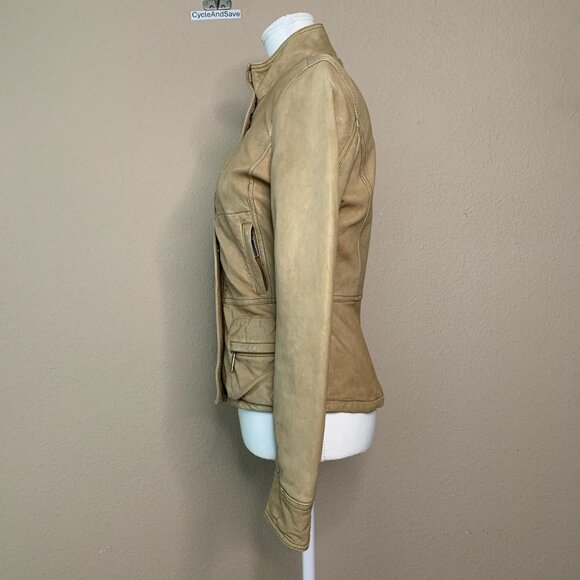 Vince Tan Faux Leather Moto Jacket – Size XS - Picture 3 of 5